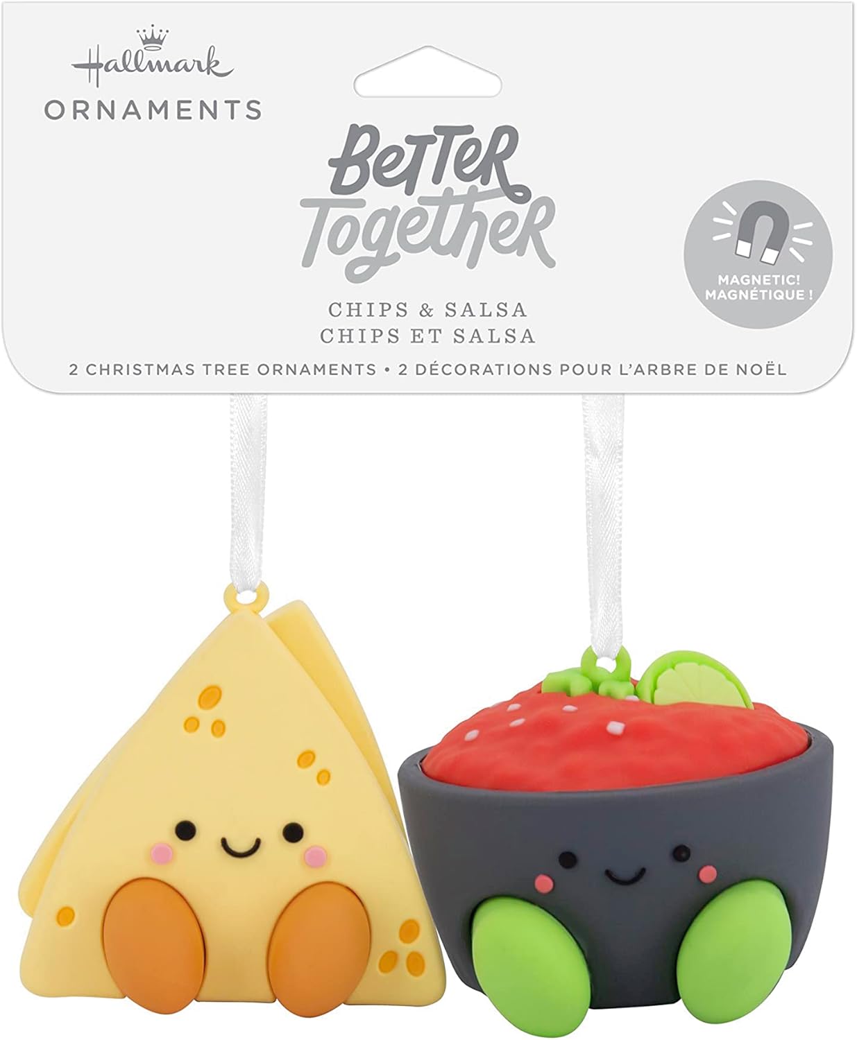 Hallmark Better Together Chips and Salsa Magnetic Christmas Ornaments, Set of 2, Shatterproof