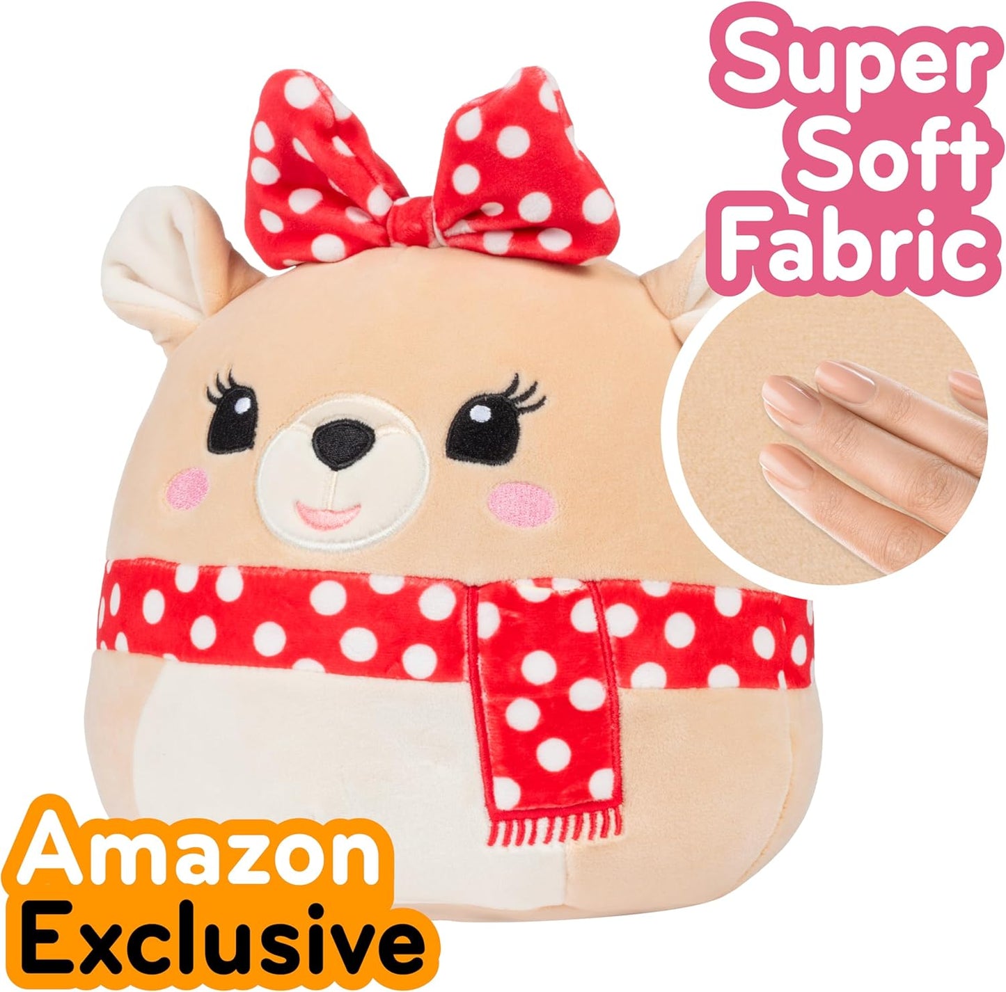 Squishmallows Original 8-Inch Clarice - Rudolph The Red Nosed Reindeer - Official Jazwares Christmas Plush - Collectible Soft & Squishy Reindeer Stuffed Animal Toy - Gift for Kids, Girls & Boys #3-081.1-081.2